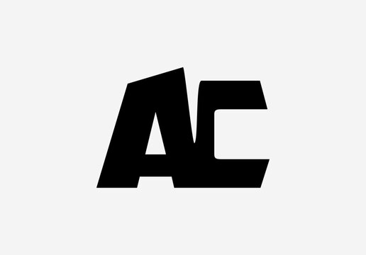 Black ac letters icon symbol logo graphic on white background with alphabet initials identity