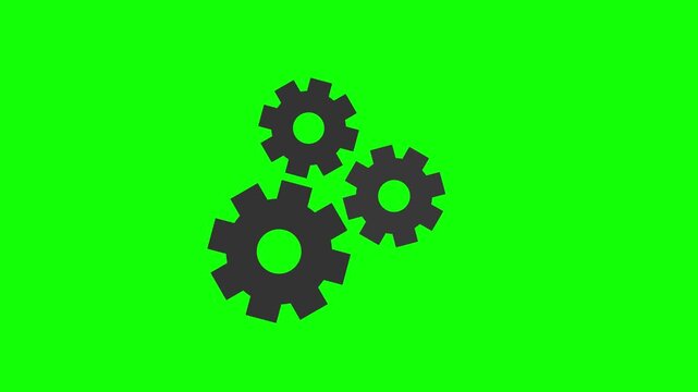 gears and cogs animation on green background