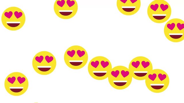 love face emoticon flying video animation