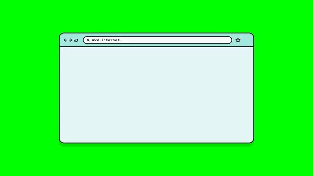 Retro Web Browser Green Screen - Animated Cool Mint Search Tab Typing Loop