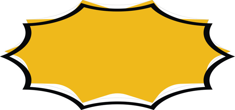 Yellow comic speech bubble with black border
