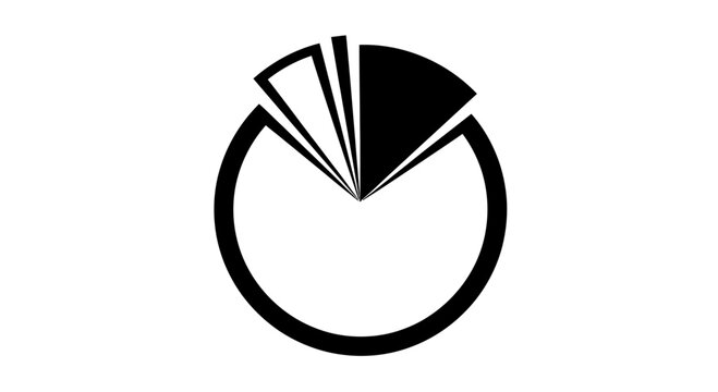 Minimalist Pie Chart Icon Vector Graphic