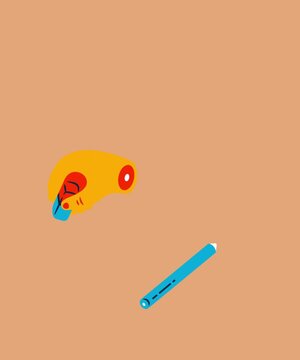 A hand is writing a note, and there&rsquo;s an eraser too in case of a mistake.