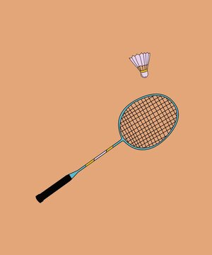 badminton racket and shuttlecock