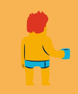 A man drinking coffee in the morning