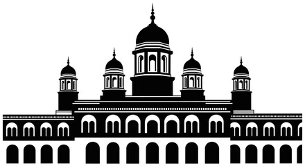 Silhouette of Traditional Indian Palace Architecture © kiki__