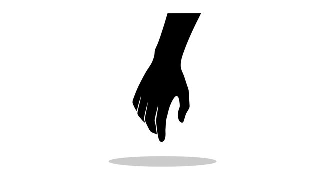 Silhouette of a Human Hand Reaching Downward