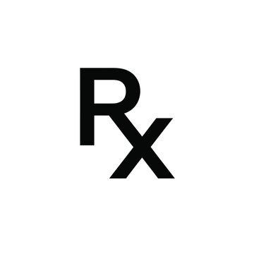 Isolated rx symbol for prescription medication on a clean white background, healthcare symbol, pharmacy sign