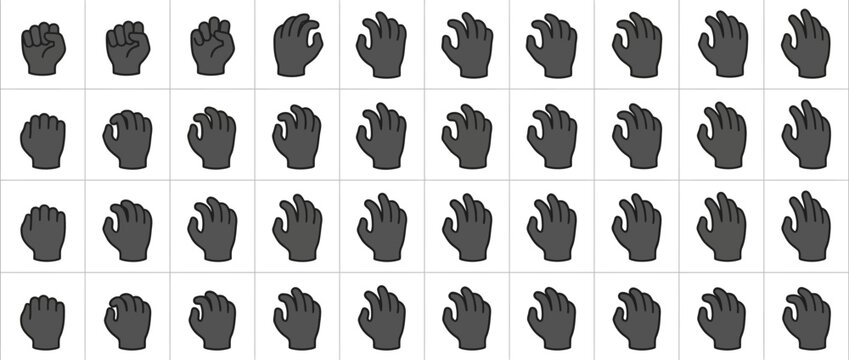 Minimalist vector hand cursor icon for digital interface and web navigation