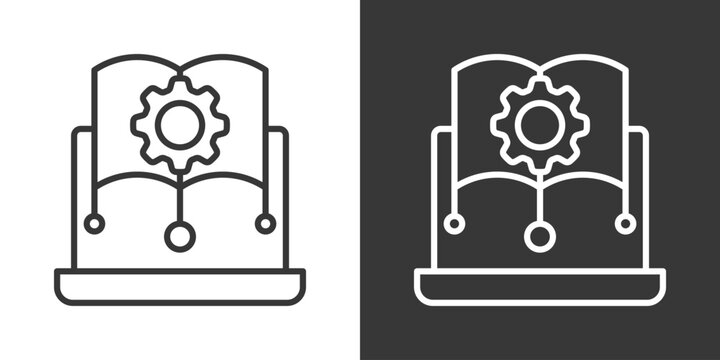 Knowledge Base Icon Set Vector Collection Isolated In Black And White