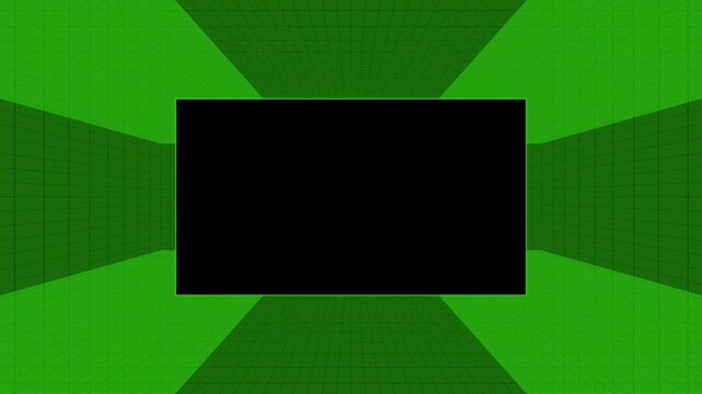 Analog Green 3D CSS Wireframe Tunnel - Retro CRT Scanline Cyber Corridor Loop