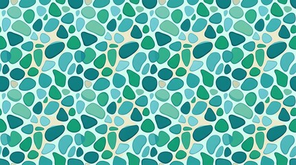 Vibrant teal and green pebble pattern background