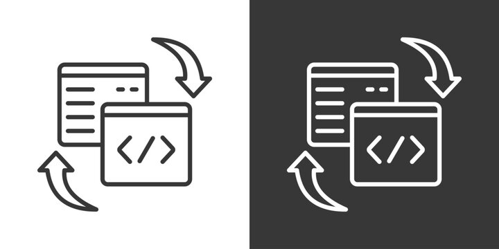 Code Refactoring Icon Set Vector Collection Isolated In Black And White