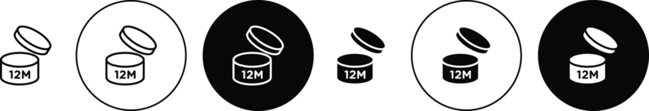 Period after opening 12m icon minimal drawings set