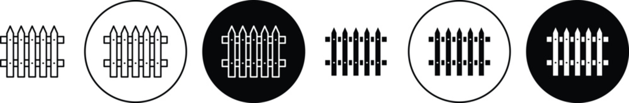 Plank fence icon minimal drawings set
