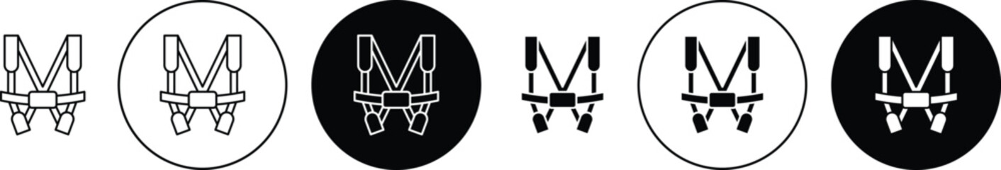 Obraz premium Safety harness icon minimal drawings set