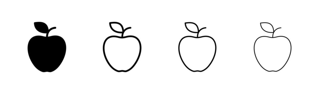 Apple icon logo design. Apple sign and symbols for web design.