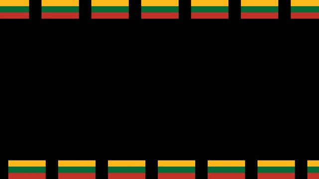 Seamless Motion Loop frame of Lithuanian Flags Sliding in Opposite Directions 4K