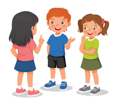 children talking having conversation to each others
