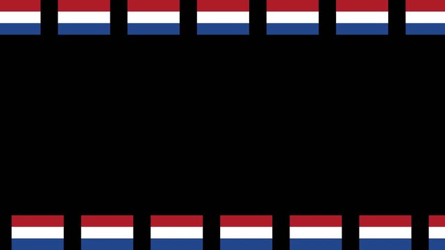 Seamless Netherlands Flag Frame Loop Animation Sliding in Opposite Directions 4K