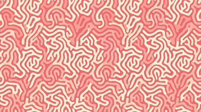 Abstract organic turing pattern with pink and cream curved lines