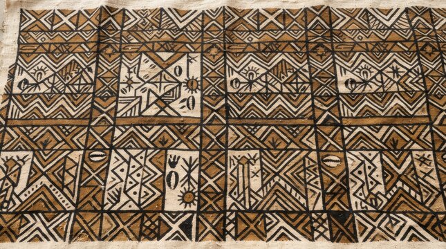 African pattern traditional mudcloth textile design with mudcloth geometric handmade traditional heritage abstract