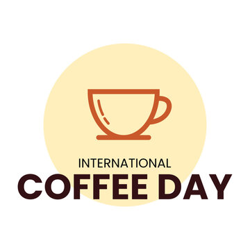 International Coffee Day Poster with Coffee Cup Icon Modern Minimal Banner Vector Illustration for Celebration