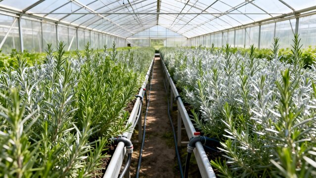 Commercial Rosemary Greenhouse for Sustainable Herb Cultivation