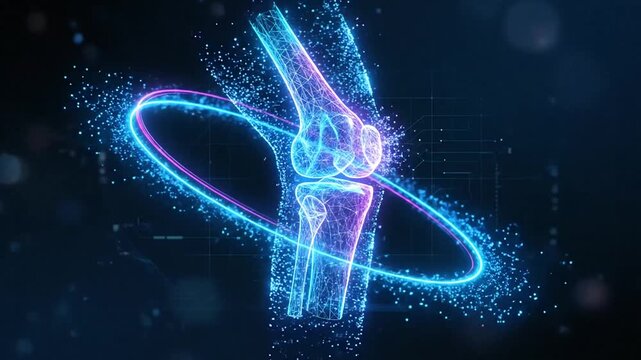 Futuristic Digital Visualization of a Glowing Atomic Model with Dynamic Energy Trails