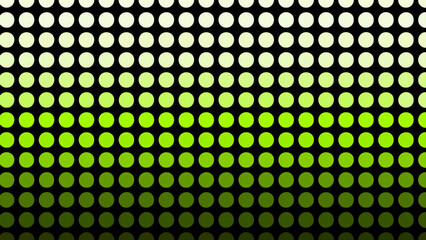 A striking electronic background displays a uniform grid of circular dots transitioning smoothly from white to vibrant lime green on a dark screen. © AllYours