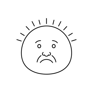 Sad sun face illustration