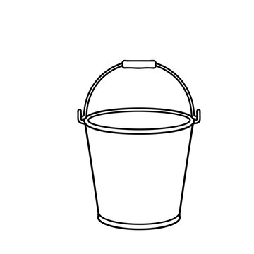 Simple line drawing of a bucket