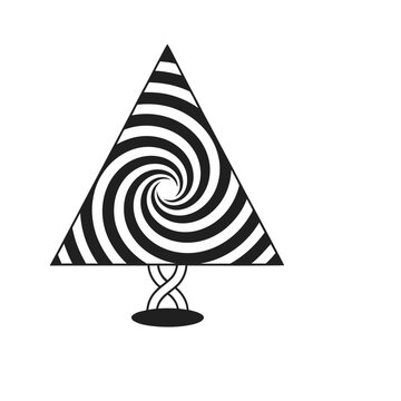 Abstract Triangle with Swirl Pattern