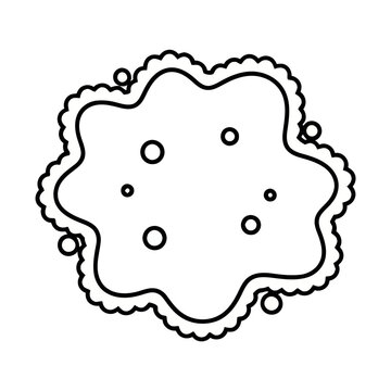 Abstract blob with circles and scalloped edge