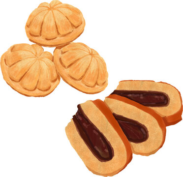 Hand drawn delicious and tasty Brunei Snacks or Foodie vector illustration best for menu illustrations and banner illustrations 