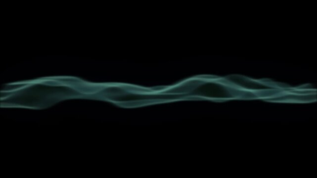 A short animated video of green fog waves drifting horizontally against a black background.