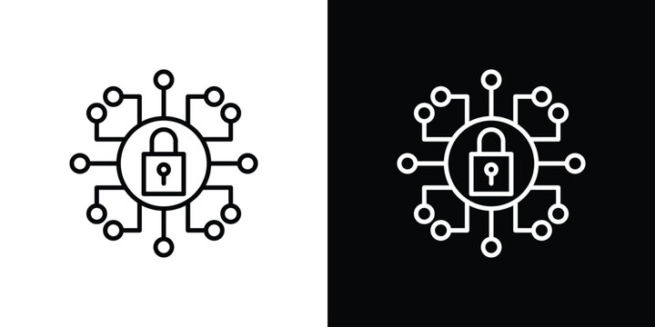 Cyber security icon minimal logos pack. EPS10