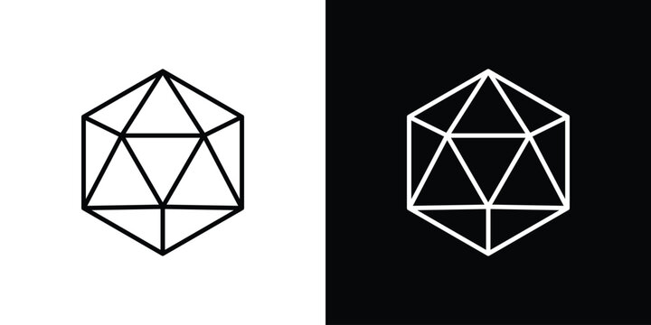 Dice d20 icon minimal logos pack. EPS10
