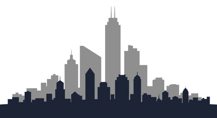 Fototapeta premium City Skyline Silhouette Urban Landscape.