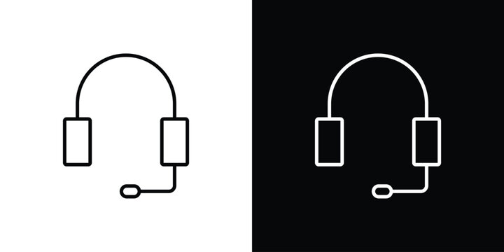 Headset icon minimal logos pack. EPS10