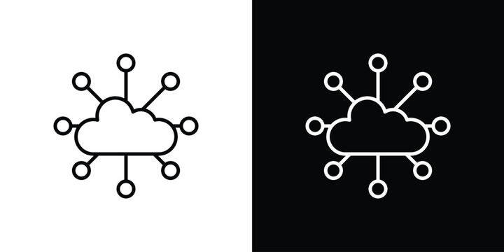 Network cloud icon minimal logos pack. EPS10