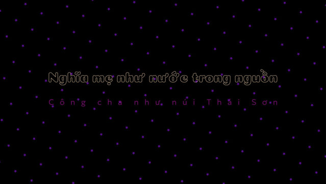 A Vietnamese phrase meaning MOTHER&rsquo;S LOVE stock lettering artwork with asterisk star textured background pattern and thin stroke mask