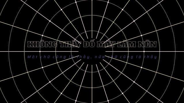 Vietnamese text conveying NO TEACHER NO SUCCESS decorative lettering mask with radial node lattice pattern and thin stroke mask