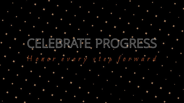 CELEBRATE PROGRESS stock lettering artwork with variable plus shape texture pattern and thin stroke mask