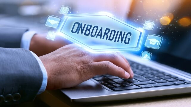 Professional digital onboarding process integration for new employee orientation and human resources management solution systems.