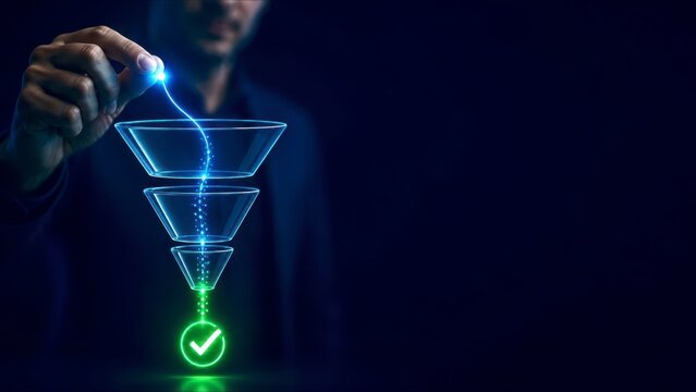 Funnel chart business conversion process lead generation sales strategy marketing analysis digital flow success