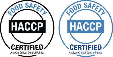 Obraz premium Food Safety Certified HACCP Badge Label Vector Seal Collection for Quality Assurance Packaging