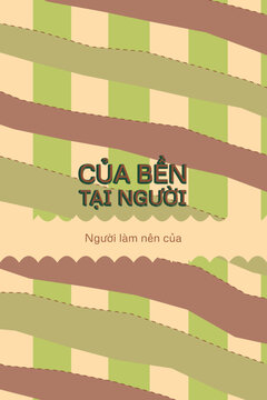A Vietnamese phrase meaning CARE MAKES LAST typography with nature clay garden palette and dot matrix letter echo