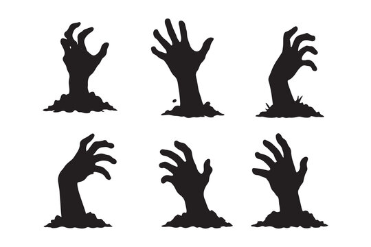 halloween zombie hand silhouette design