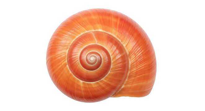Small orange snail shell with spiral pattern